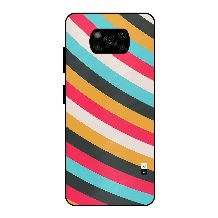 Retro Style Minimal Curves Metal Back Case for Poco X3