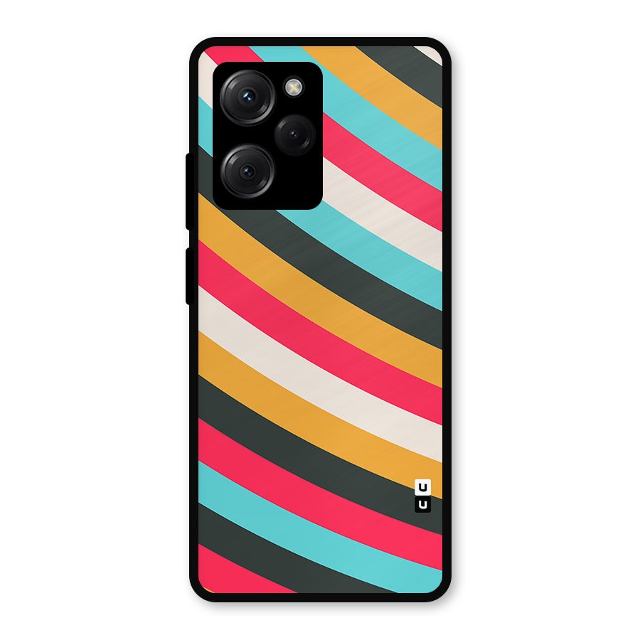 Retro Style Minimal Curves Metal Back Case for Poco X5 Pro