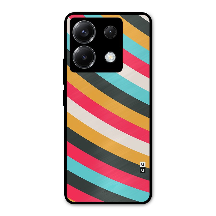 Retro Style Minimal Curves Metal Back Case for Poco X6