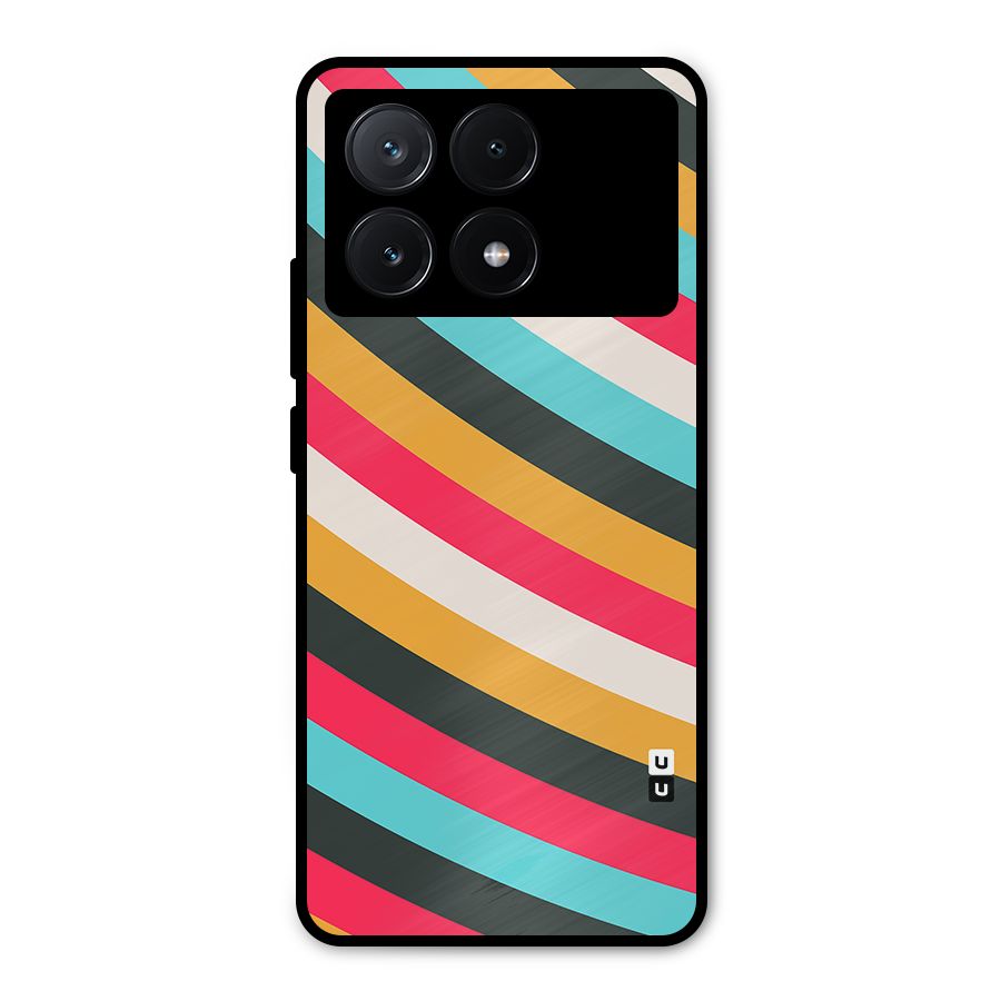 Retro Style Minimal Curves Metal Back Case for Poco X6 Pro