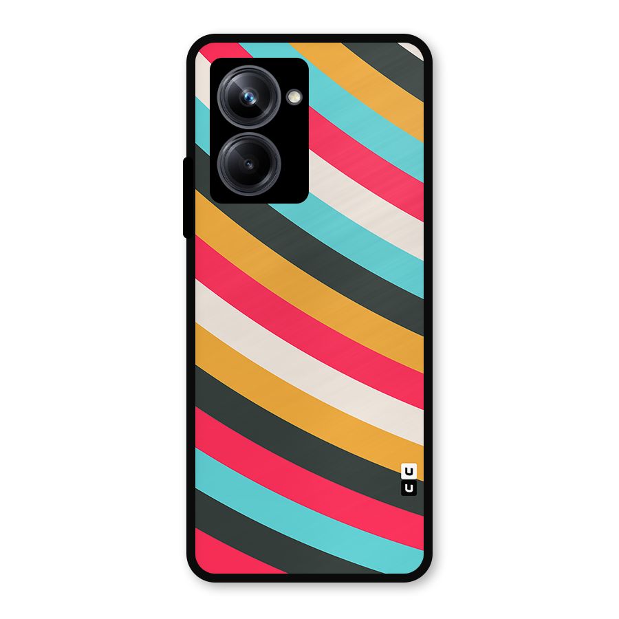 Retro Style Minimal Curves Metal Back Case for Realme 10 Pro