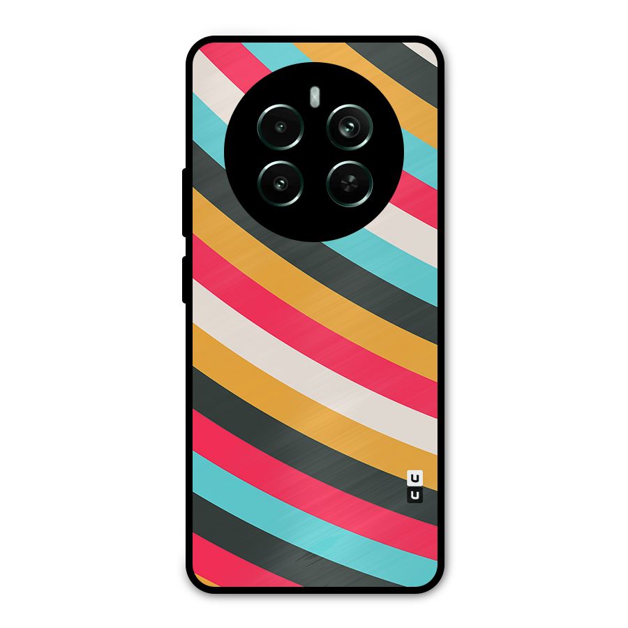 Retro Style Minimal Curves Metal Back Case for Realme 12 Pro Plus
