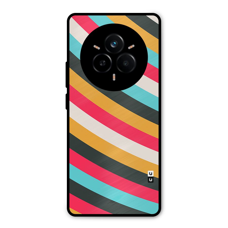 Retro Style Minimal Curves Metal Back Case for Realme 14 Pro