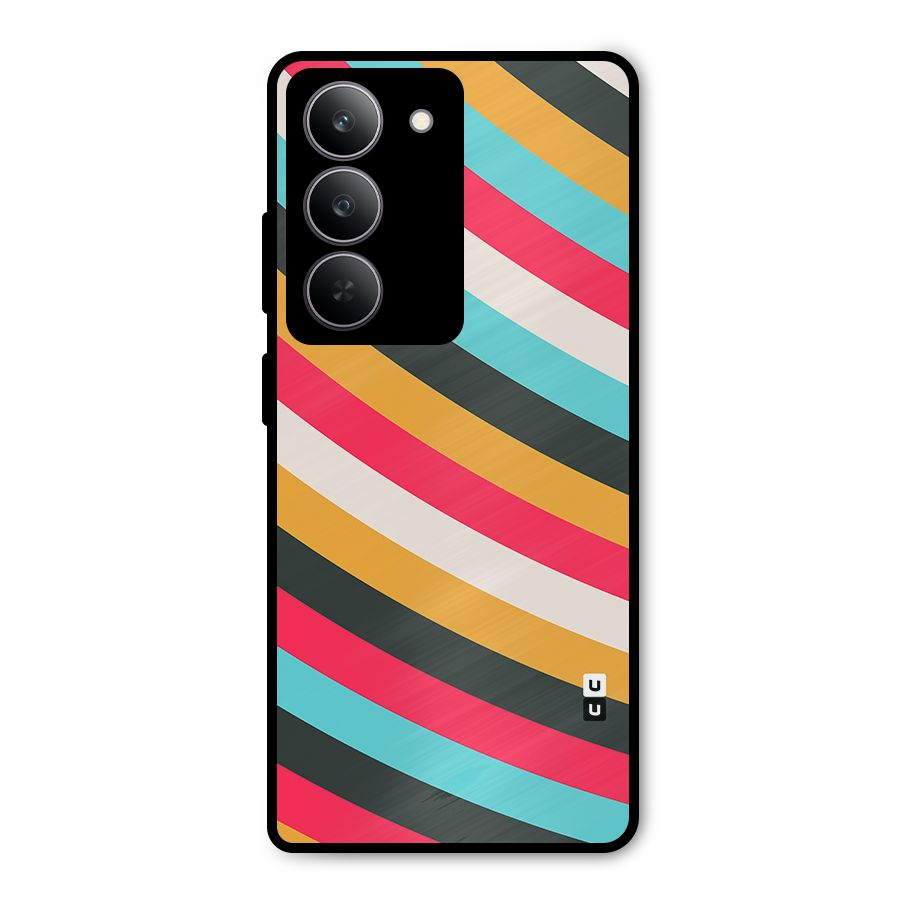 Retro Style Minimal Curves Metal Back Case for Realme 14x