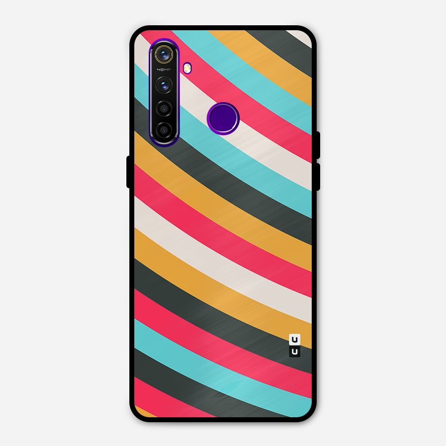 Retro Style Minimal Curves Metal Back Case for Realme 5 Pro