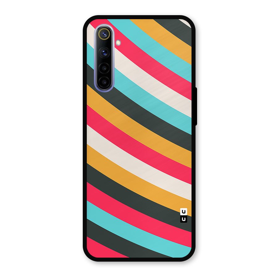 Retro Style Minimal Curves Metal Back Case for Realme 6i