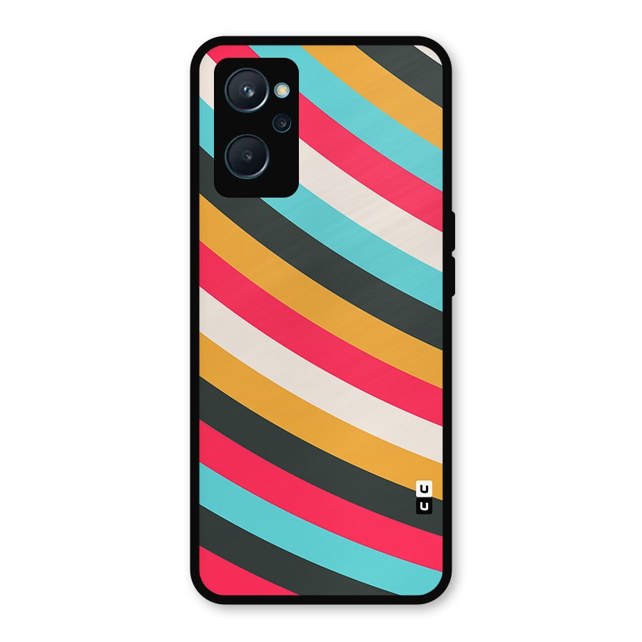 Retro Style Minimal Curves Metal Back Case for Realme 9i