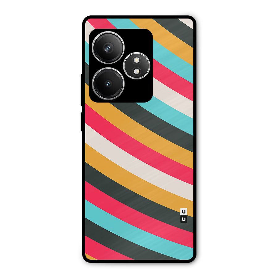 Retro Style Minimal Curves Metal Back Case for Realme GT 6T