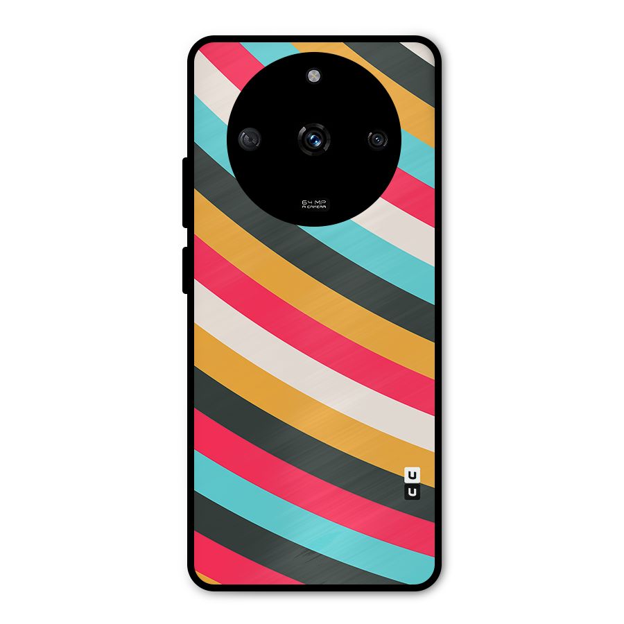 Retro Style Minimal Curves Metal Back Case for Realme Narzo 60 5G