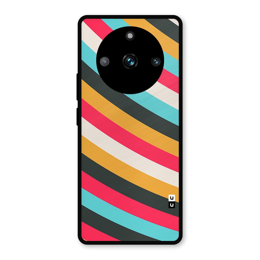 Retro Style Minimal Curves Metal Back Case for Realme Narzo 60 Pro