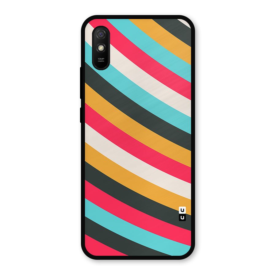 Retro Style Minimal Curves Metal Back Case for Redmi 9a