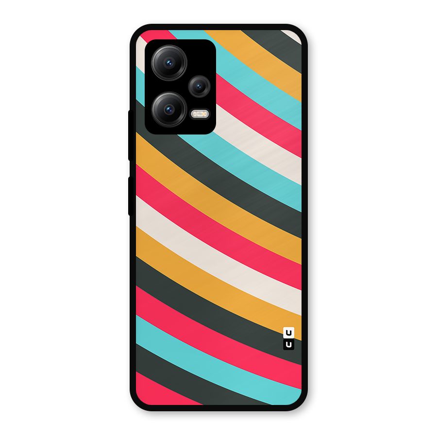 Retro Style Minimal Curves Metal Back Case for Redmi Note 12 5G