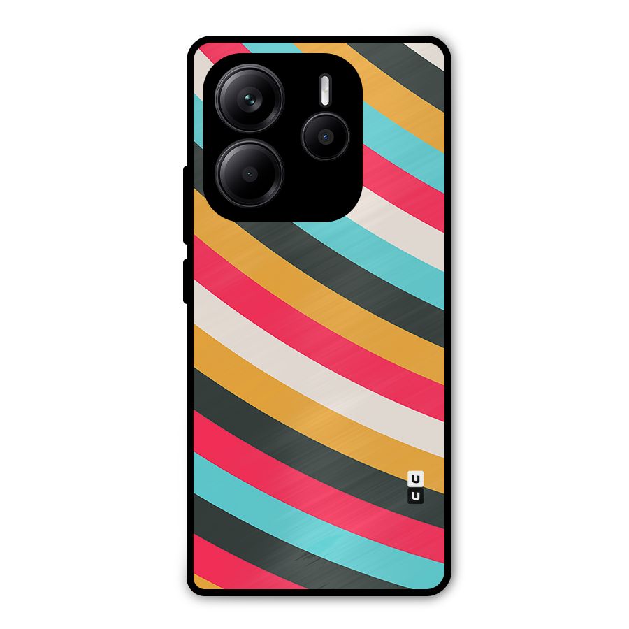 Retro Style Minimal Curves Metal Back Case for Redmi Note 14 5G