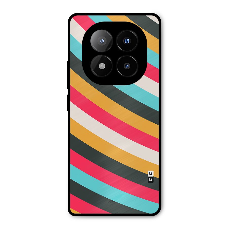 Retro Style Minimal Curves Metal Back Case for Redmi Note 14 Pro Plus 5G