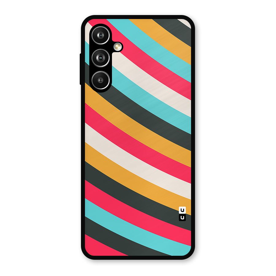 Retro Style Minimal Curves Metal Back Case for Samsung Galaxy M54