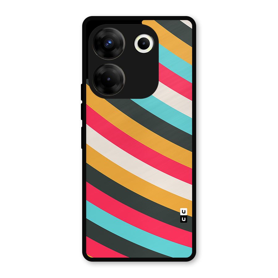 Retro Style Minimal Curves Metal Back Case for Tecno Camon 20 Pro