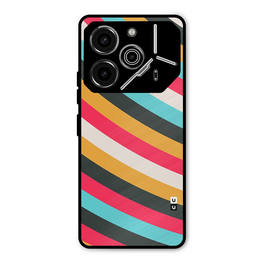 Retro Style Minimal Curves Metal Back Case for Tecno Pova 6 Pro
