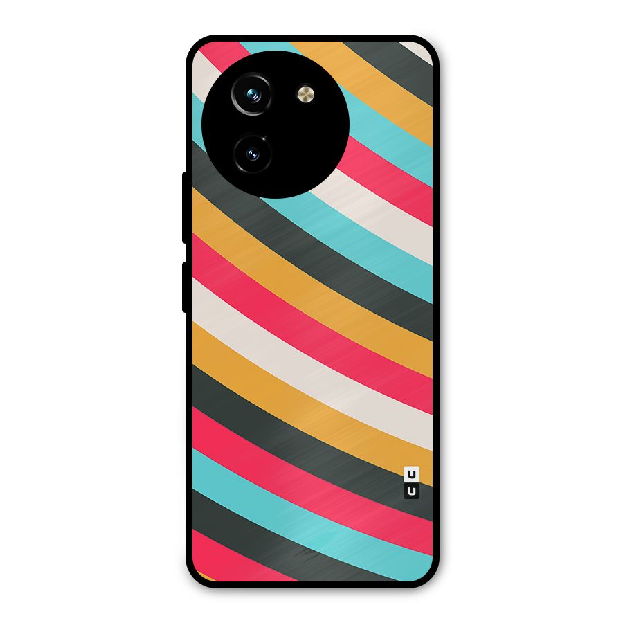 Retro Style Minimal Curves Metal Back Case for Vivo T3x