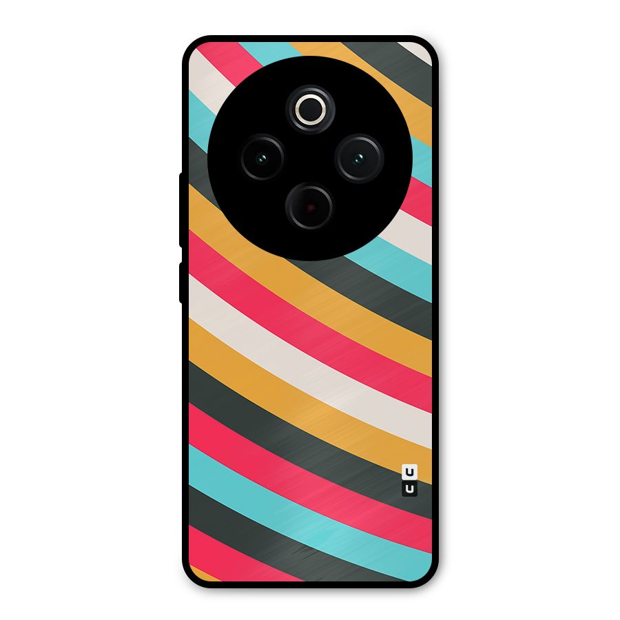 Retro Style Minimal Curves Metal Back Case for Vivo T4