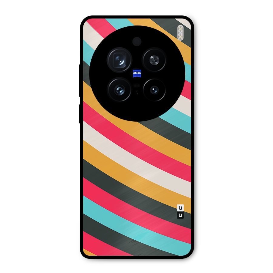 Retro Style Minimal Curves Metal Back Case for Vivo X200 Pro