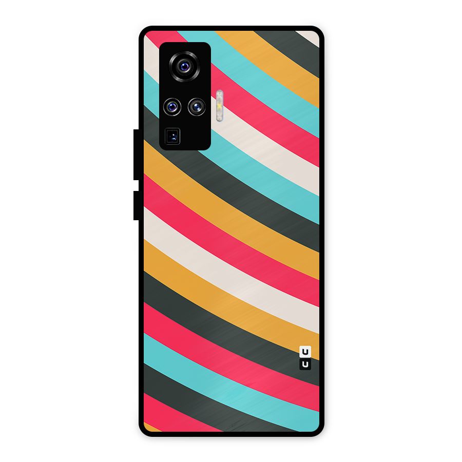 Retro Style Minimal Curves Metal Back Case for Vivo X50 Pro