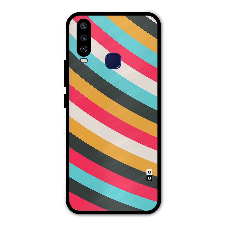 Retro Style Minimal Curves Metal Back Case for Vivo Y12