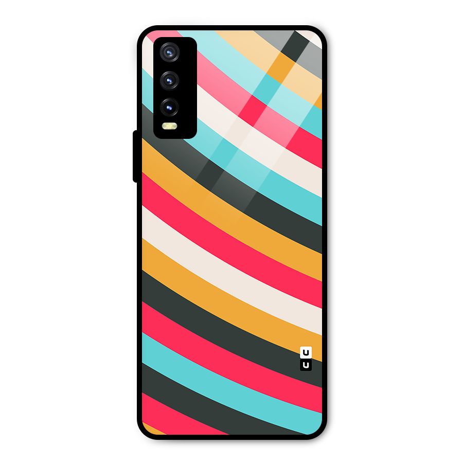 Retro Style Minimal Curves Metal Back Case for Vivo Y20g