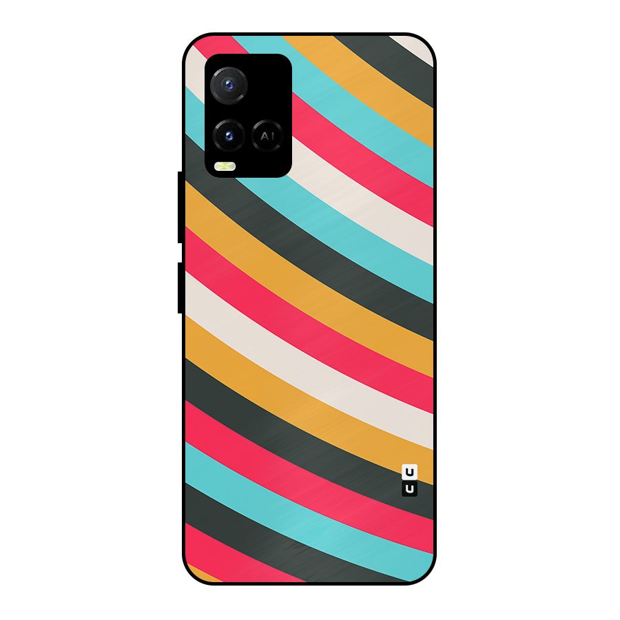 Retro Style Minimal Curves Metal Back Case for Vivo Y21T