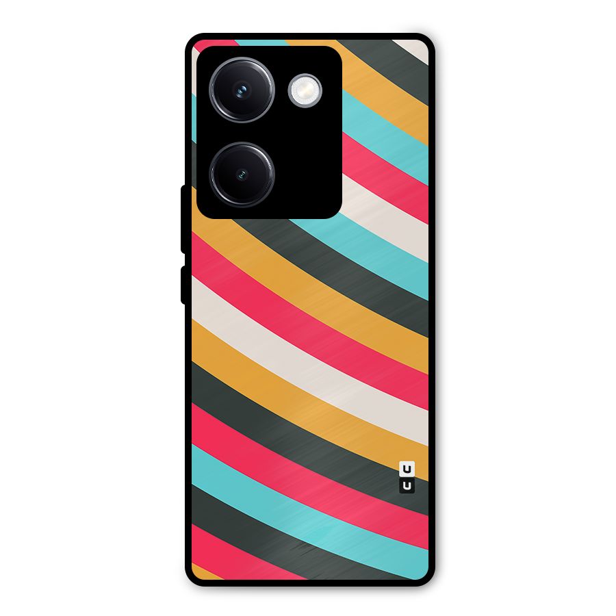 Retro Style Minimal Curves Metal Back Case for Vivo Y300 Plus