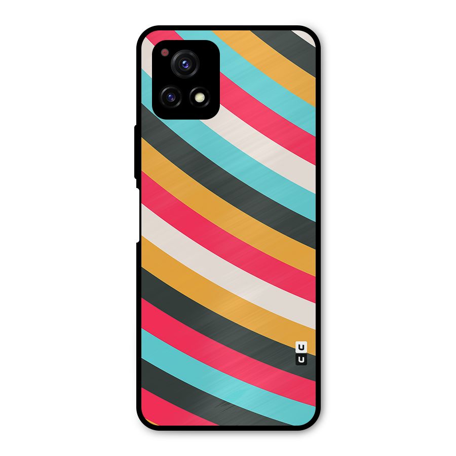 Retro Style Minimal Curves Metal Back Case for Vivo Y72 5G