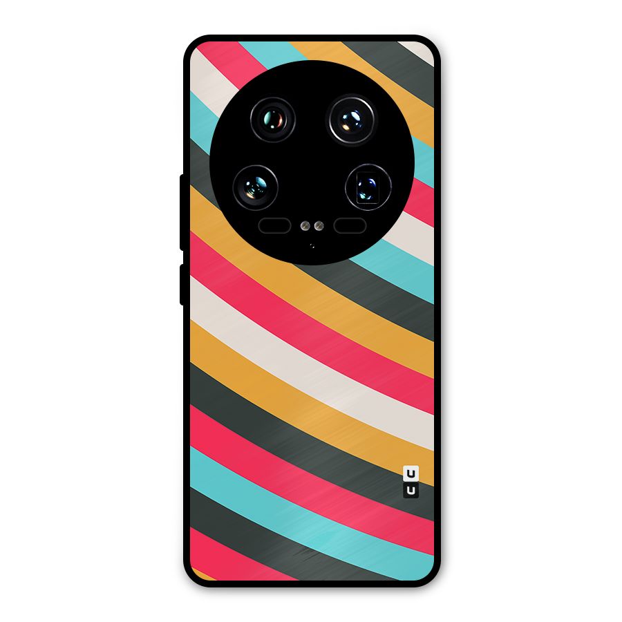 Retro Style Minimal Curves Metal Back Case for Xiaomi 14 Ultra