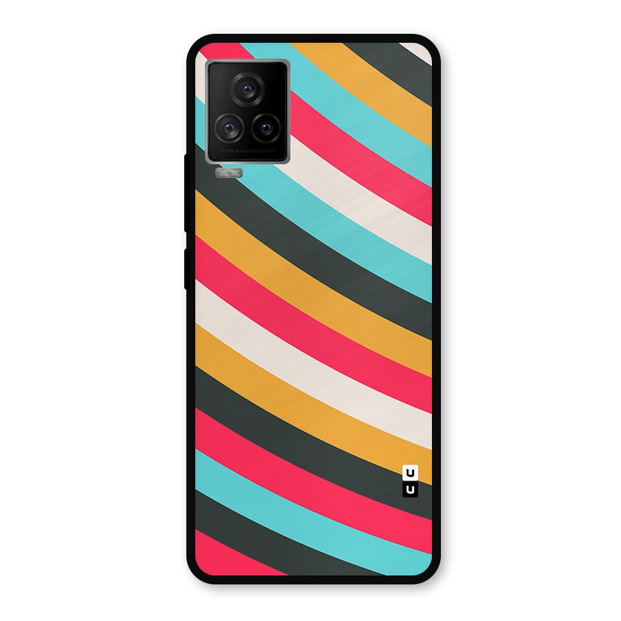 Retro Style Minimal Curves Metal Back Case for iQOO 7 Legend 5G