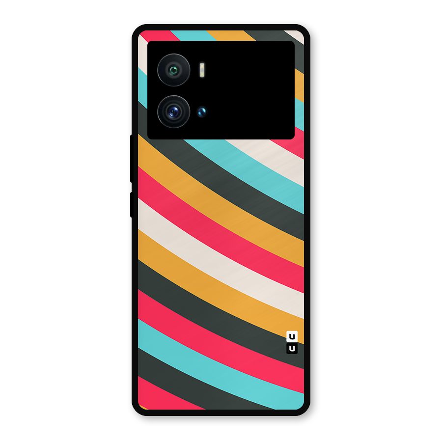 Retro Style Minimal Curves Metal Back Case for iQOO 9 Pro