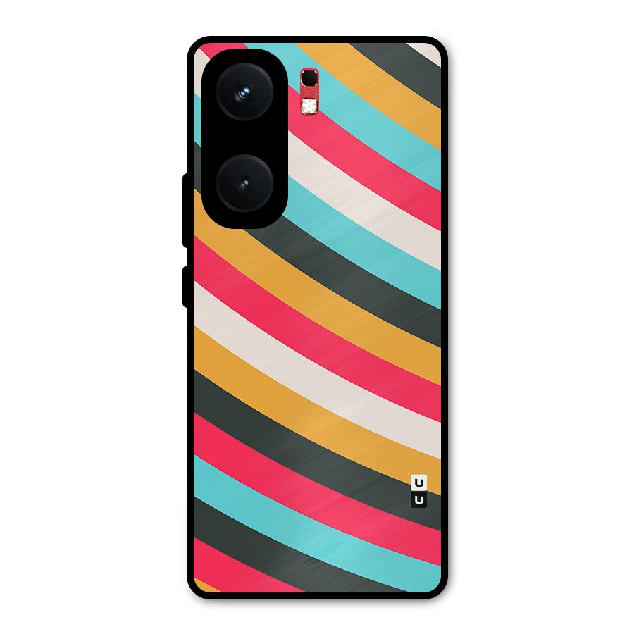 Retro Style Minimal Curves Metal Back Case for iQOO Neo 9 Pro