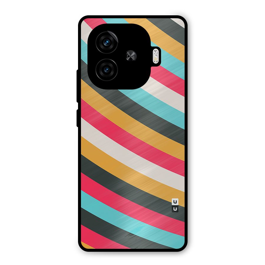 Retro Style Minimal Curves Metal Back Case for iQOO Z9 Turbo