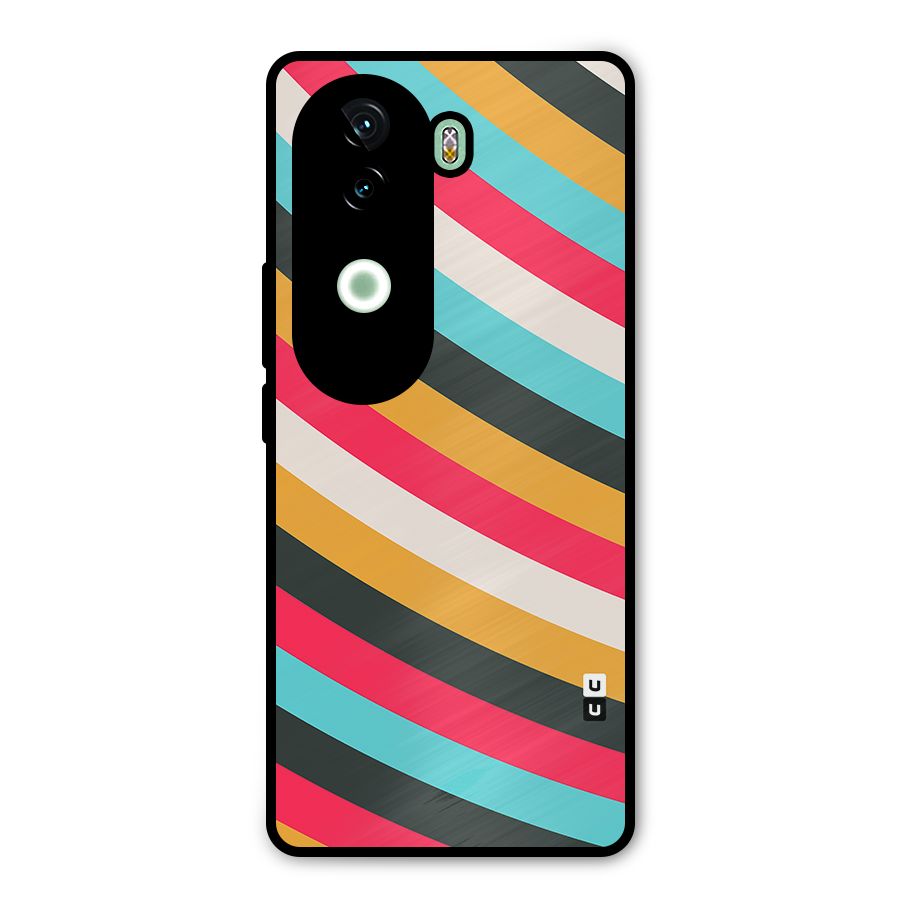 Retro Style Minimal Curves Metal Back Case for iQOO Z9s