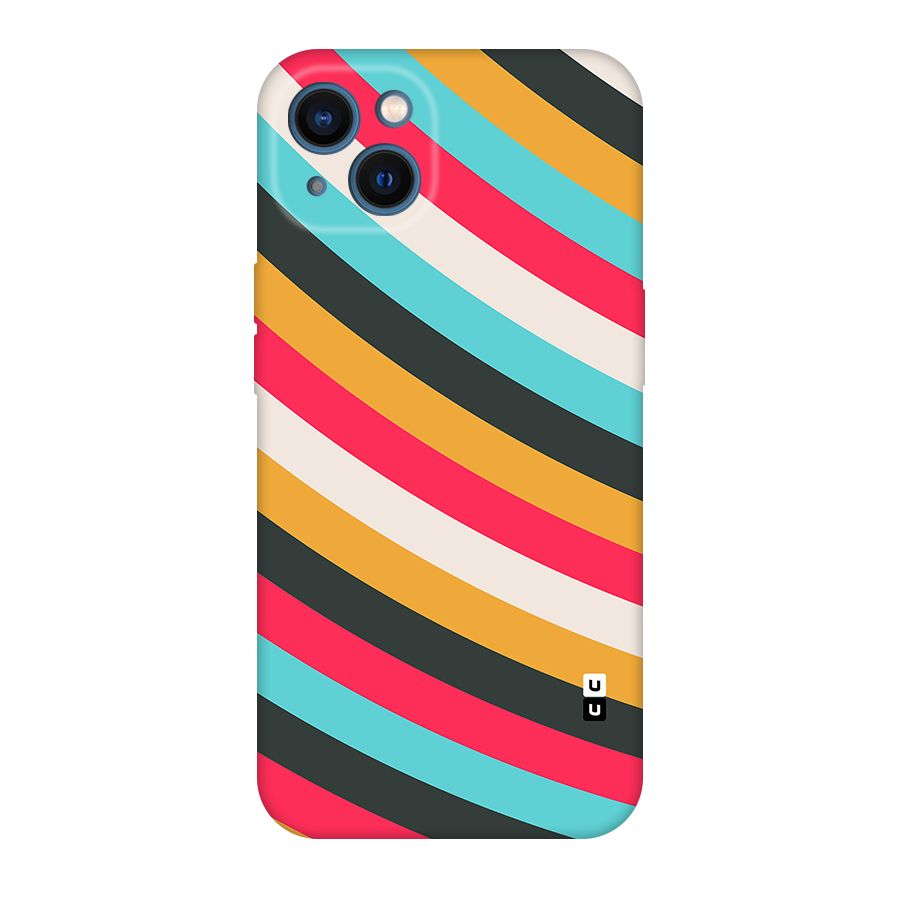 Retro Style Minimal Curves Original Polycarbonate Back Case for iPhone 13