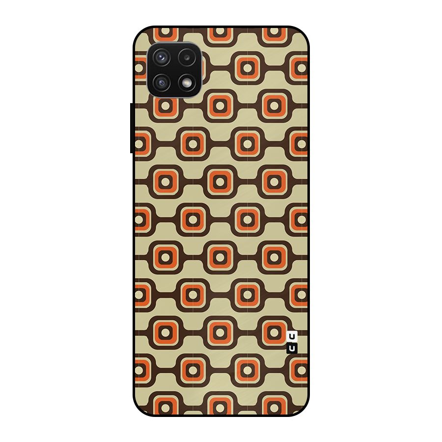 Retro Vintage Pattern Metal Back Case for Galaxy A22 5G