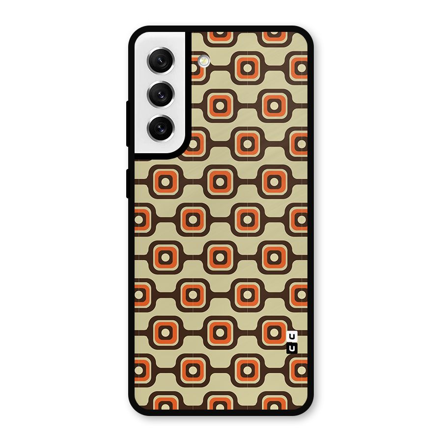 Retro Vintage Pattern Metal Back Case for Galaxy S21 FE 5G