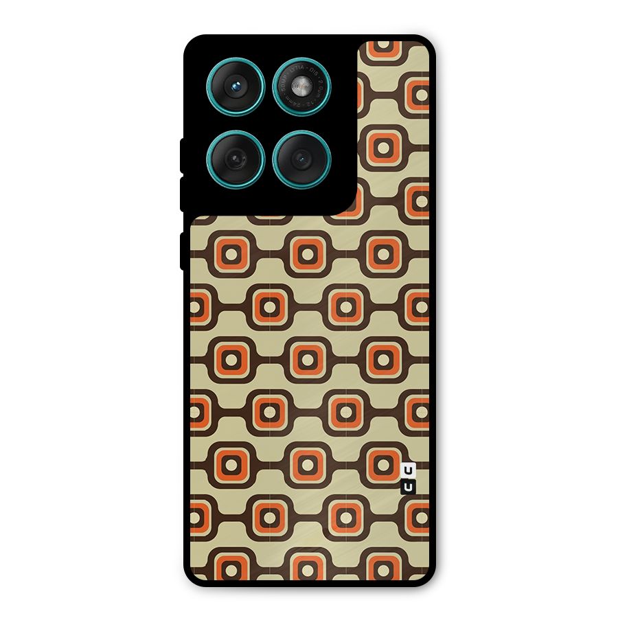 Retro Vintage Pattern Metal Back Case for Motorola Edge 60