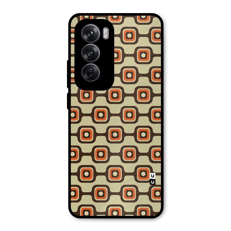Retro Vintage Pattern Metal Back Case for Oppo Reno12 Pro