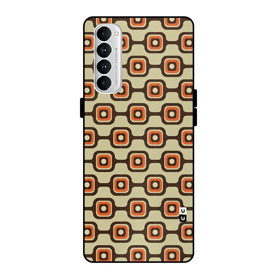 Retro Vintage Pattern Metal Back Case for Oppo Reno4 Pro