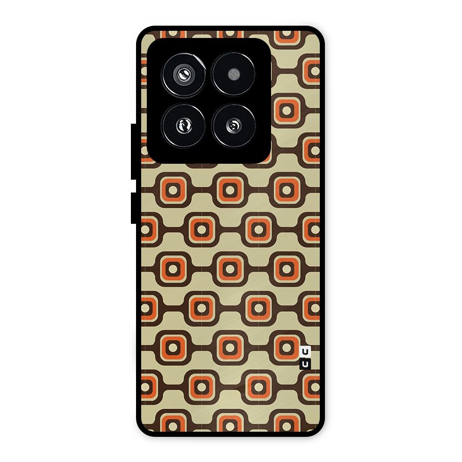 Retro Vintage Pattern Metal Back Case for Xiaomi 14 Pro