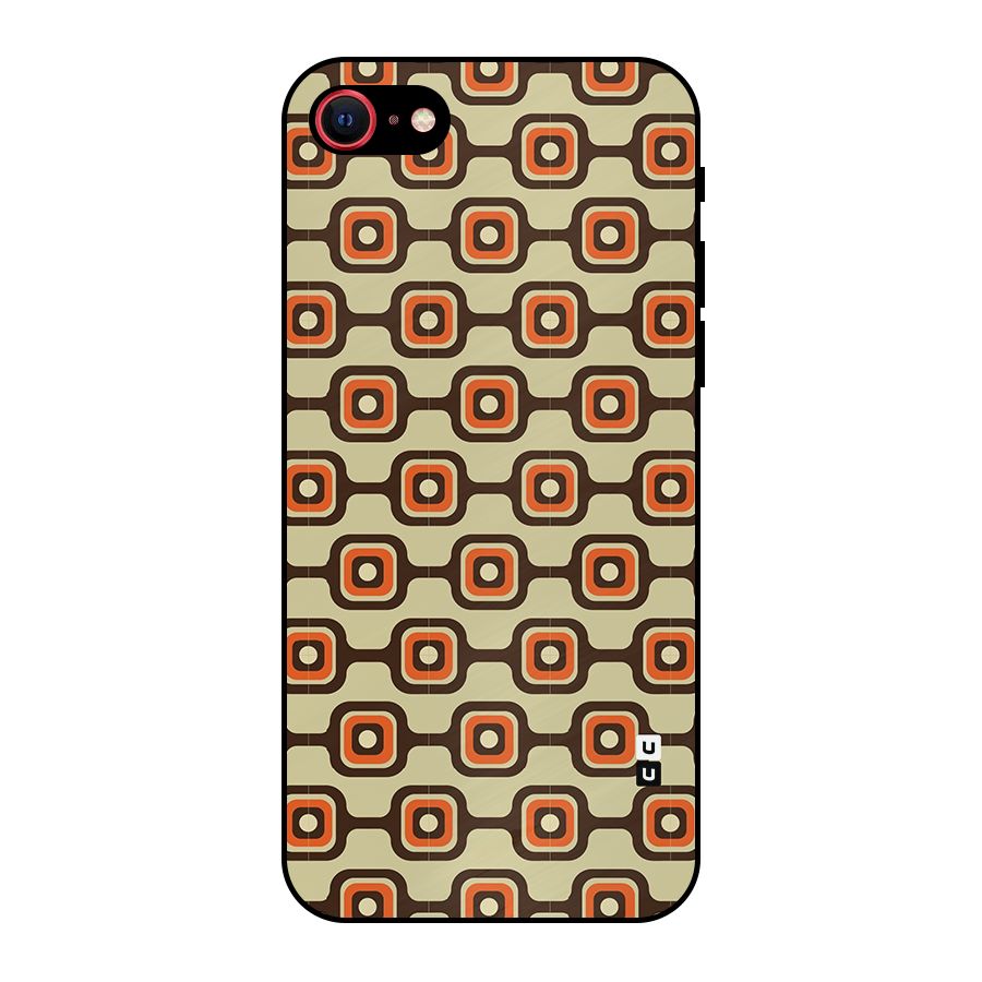 Retro Vintage Pattern Metal Back Case for iPhone SE 2022