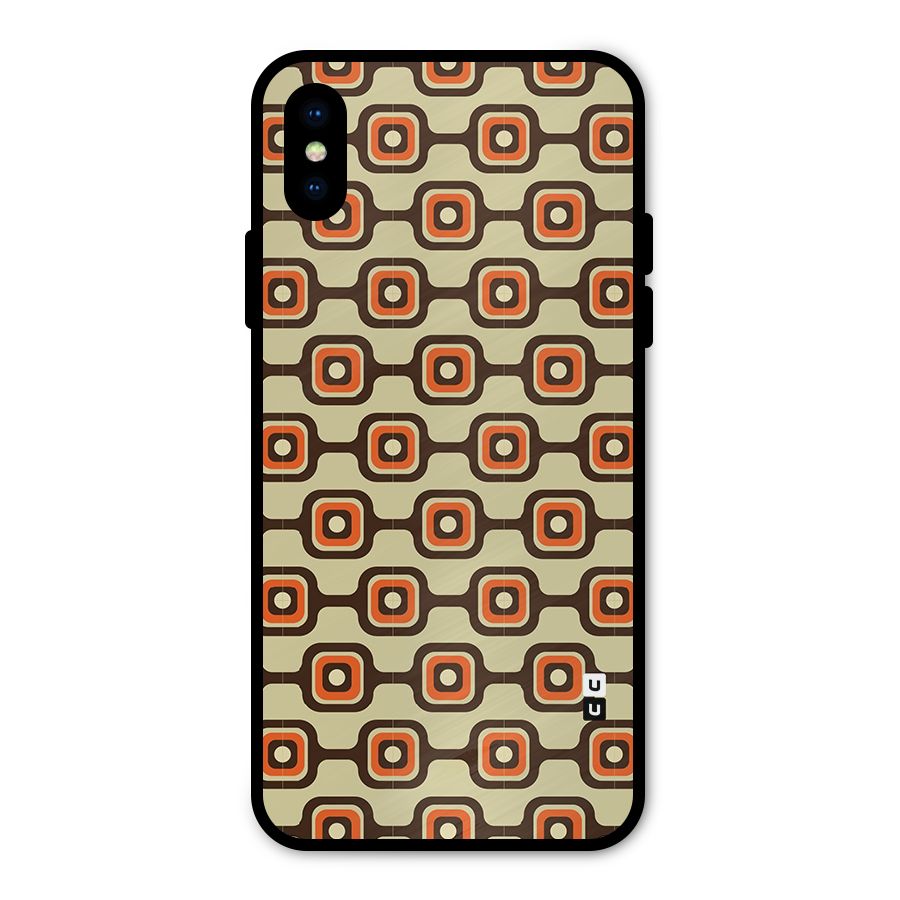 Retro Vintage Pattern Metal Back Case for iPhone X