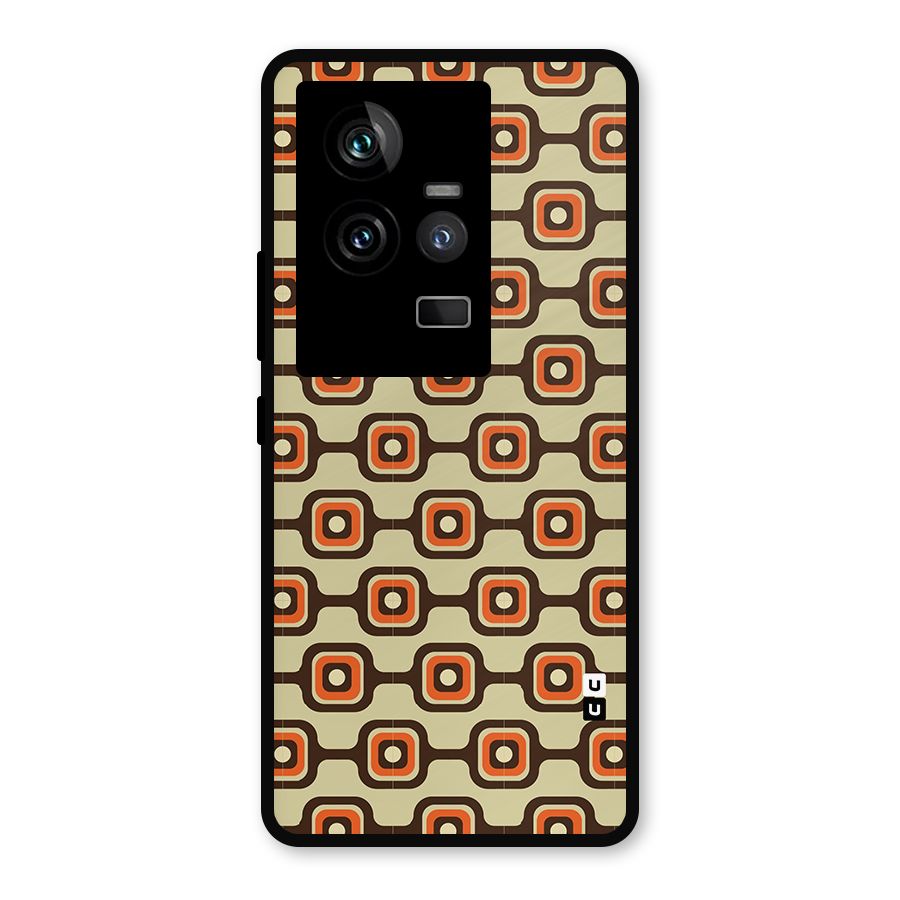 Retro Vintage Pattern Metal Back Case for iQOO 11 5G