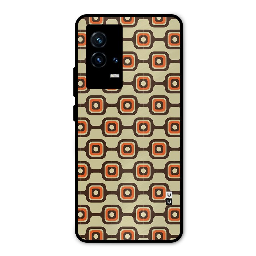 Retro Vintage Pattern Metal Back Case for iQOO 9 5G