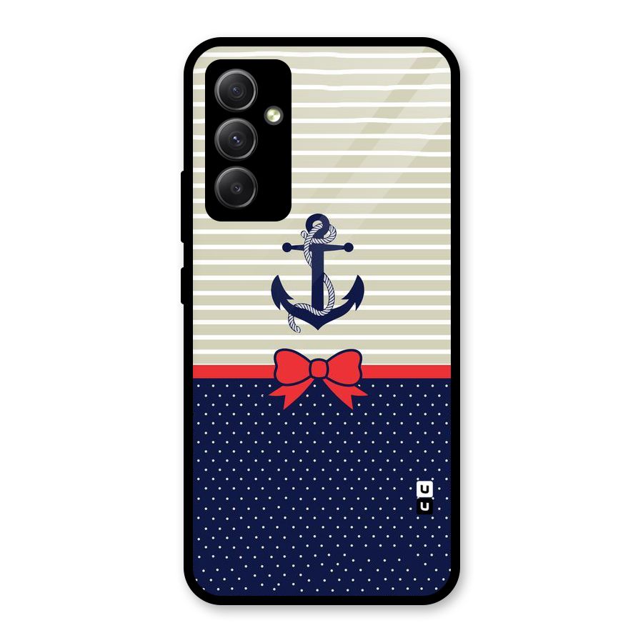 Ribbon Anchor Glass Back Case for Galaxy A34