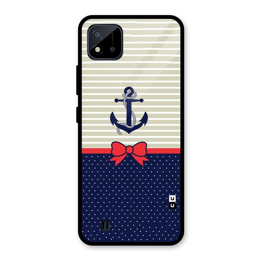Ribbon Anchor Glass Back Case for Realme C11 2021