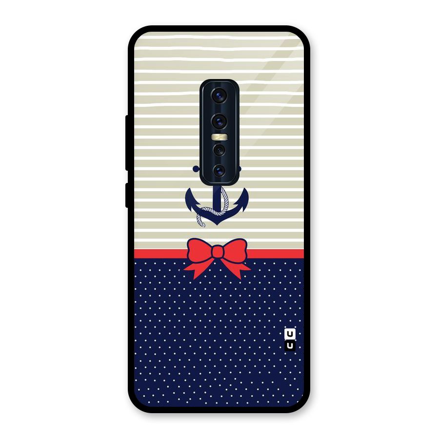 Ribbon Anchor Glass Back Case for Vivo V17 Pro